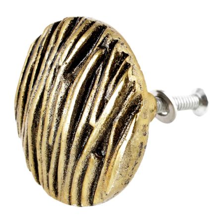 Round Bark Shape Antique Golden Aluminium Dresser Knob